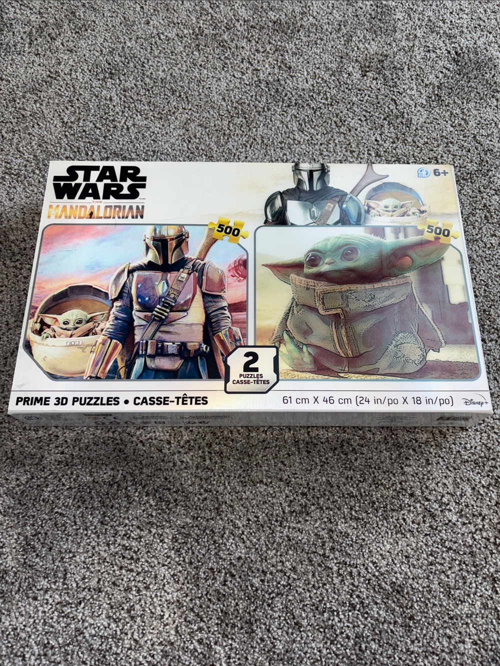 STAR WARS The Mandalorian • 2 Puzzles - 500 Pieces Prime 3D Puzzles - NEW